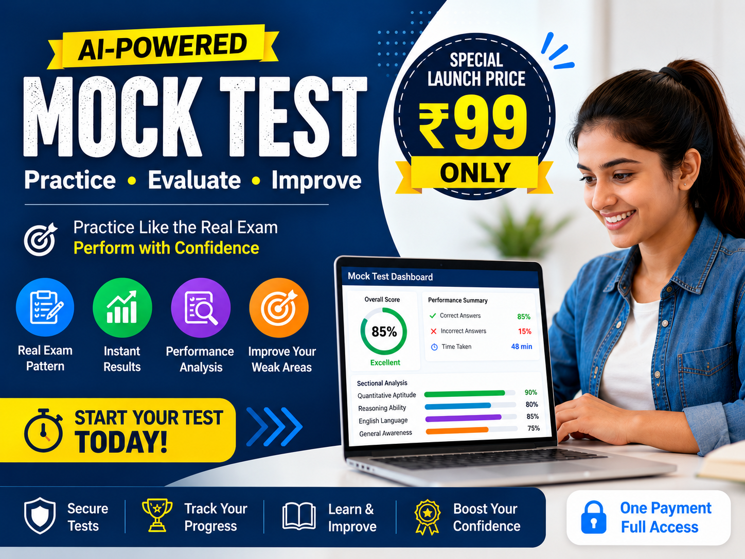 AI-Powered Mock Tests - Special Launch Price ₹99